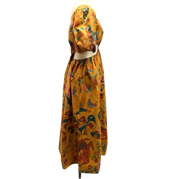 Farm Rio x Anthropologie One Shoulder Tropical Puff Sleeve Maxi Dress Large - Picture 10 of 16